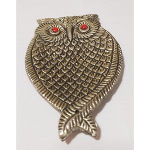 Hand Carved Aluminium <b>Incense</b> Stick <b>Holder</b> Tray Owl Oval Design for <b>Incense</b> <b>Aromatherapy</b> <b>Diffuser</b> for Table Decor Cone Burner - Product Image 2