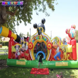 मिकी माउस Inflatable बाउंसर महल, Inflatable कूद उछालभरी मिकी पार्क बच्चों के खेल का मैदान के लिए