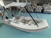 Bateau semi-rigide en aluminium de 11,5 pieds pour 6 personnes, Achilles Hypalon avec compartiment de rangement avant en aluminium, auvent pliable, roues à dégagement rapide