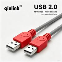 Cable USB 2.0 Qiulink de Tipo A Macho a Tipo A Macho, 480 Mbps, Cable de Transferencia de Datos de Alta Velocidad, Revestimiento de PVC para PC, Laptop, Disco Duro Externo, OEM