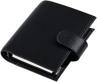 Organiseur à anneaux en cuir personnalisé, couverture rigide, format A5/A6, avec poches, portefeuille pour argent, mini-journal de budget, design élégant