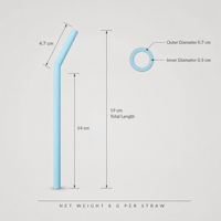 Pailles réutilisables en silicone de qualité alimentaire, courbées, avec brosse de nettoyage pour eau, jus, café, gobelet