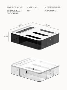 Storage Bag Organizer With Window Stackable Storage <b>Drawer</b> Acrylic <b>Plastic</b> Bag Storage Kitchen Ziplock Bag Organizer - Product Image 2
