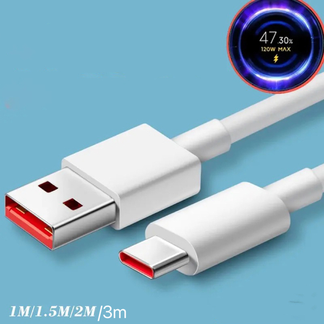 Original Usb Type C Cable 120w 90w 67w 6A Cable Mi Fast Charger for Xiaomi 17 15 10 9 Redmi Note 14 Black Shark 4 5 Turbo Charge