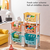 Organiseur de jouets pour enfants, armoires de rangement, meubles pour enfants, étagères en plastique pour bébés, supports et étagères de rangement de cuisine avec roulettes