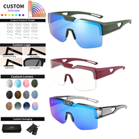 Lunettes de soleil de pêche légères TR90 à monture large semi-cerclée, verres polarisés TAC UV400, pour hommes et femmes, supporte la personnalisation du logo OEM