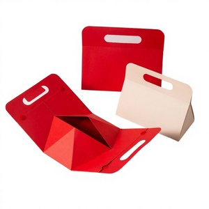 Cajas de Regalo Plegables de Cartón con Diseño Triangular, Barnizadas, con Logotipo Personalizado Premium para Empaque de Regalos de Boda - Product Image 1