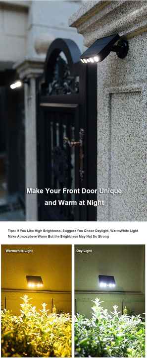 Powerful 4 LED Solar Security Lights Outdoor Decor Sensor Motion 3 Modes Street Waterproof Lamp Wall Night Work Light for Garden