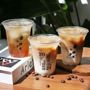 Gobelets en plastique durables personnalisés de 98 mm, 500 ml, avec couvercles transparents pour boissons froides, café, milkshake, boba, bubble tea, jus – Nouveauté 2026 - Product Image 3