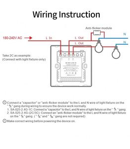 Interruptor de luz de pared con botón inteligente WiFi RF, altavoz AI estándar del Reino Unido, Control de voz sin neutro, interruptores de botón de 1/<span class=keywords><strong>2</strong></span>/3 bandas - Product Image 6