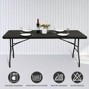 Vente en gros de couverture de table élastique en polyester et spandex, dessus de table, nappe de couleur unie pour fête de mariage - Product Image 6