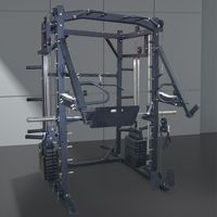 Machine Smith multifonctionnelle tout-en-un pour entraînement complet du corps en intérieur, station de musculation intégrée avec rack à squats
