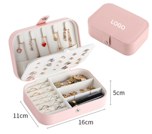 Portable Personalized Boxes Professional Customizable Pu Leather Organizer Mini Jewelry Travel Case