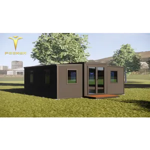 2 Dormitorio Cabina Oficina 20 40 Ft Lujo Fabricado Living Container House