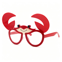 Lunettes de fête fantaisie en forme de crabe rouge, accessoires photo amusants pour les occasions de fête sur la plage, le luau ou les thèmes estivaux – Offre spéciale
