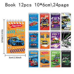 Racing Themed Spiral <b>Notebook</b> Mini Portable Student Diary Note Pad <b>Set</b> 12Pcs Colorful Car Design - Product Image 5