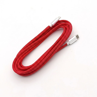 Kabel Data USB C PD60W 3 Meter, Kabel Pengisian Cepat Tipe C dari Bahan Nilon, Kabel USB 2.0 A ke Tipe C untuk iPhone, Grosir Produsen