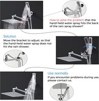 Système de douche de salle de bain dissimulé Ensemble de douche de salle de bain doré Robinets de douche de salle de bain