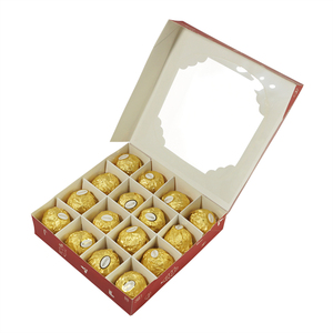 Boîte-cadeau à desserts avec fenêtre rouge, pour fête de noël, chocolat, bonbons, gâteaux, emballage d'aliments et boissons à domicile, 16 compartiments - Product Image 3