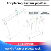 Support de pipettes en acrylique pour hotte à flux laminaire, support de pipettes Pasteur, support de pipettes en plastique 1/2/3 ml 6 trous