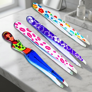 Pinzas para Cejas ASAP Funky Neon de Acero Inoxidable, Herramienta de Depilación de Precisión con Punta Inclinada para Rostro y Cejas - Product Image 1