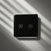 Interrupteur tactile en verre trempé incurvé avec cadre en aluminium, compatible WiFi/ZigBee, norme UE/Royaume-Uni, 10A, commande vocale
