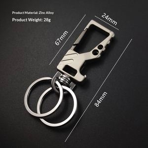 Porte-clés de voiture multifonctionnel avec ouvre-bouteille, pendentif unisexe, cadeau pour couple, porte-clés en alliage de zinc pour ceinture - Product Image 3