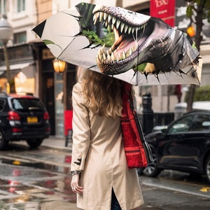 Durable Modern 3D Three-Fold Fully-<b>Automatic</b> Pongee <b>Umbrella</b> with UV Protection Glass Fiber Ribs for Travel and Rain Use - Product Image 6