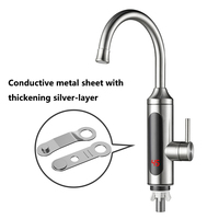 Robinet électrique moderne monotrou en céramique avec chauffe-eau intégré, en acier inoxydable 304