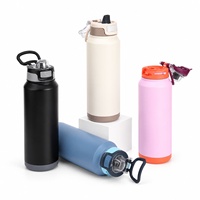 Botol Termos MEDO Anti Bocor Dinding Ganda Vacuum Insulated Stainless Steel dengan Sedotan 18 25 32oz