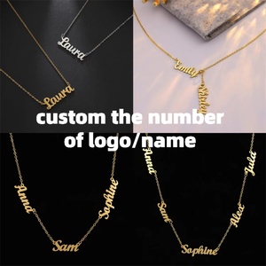 Wholesale Personalized Letter Dangle Charms <b>Statement</b> <b>Necklaces</b> Gold Plated Stainless Steel Custom Logo Name Pendant <b>Necklace</b> - Product Image 4
