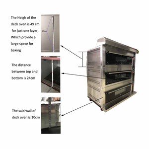 Four électrique de plate-forme de fours de boulangerie commerciaux avec la vapeur et la <span class=keywords><strong>pierre</strong></span> chaque couche pour la cuisson de pizza - Product Image 2