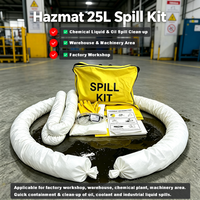 Kit de nettoyage complet pour déversements d'hydrocarbures et de produits chimiques dangereux, absorbant les liquides, pour situations d'urgence industrielles