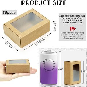 Mini <span class=keywords><strong>Cajas</strong></span> Rectangulares <span class=keywords><strong>de</strong></span> Papel <span class=keywords><strong>Kraft</strong></span> <span class=keywords><strong>con</strong></span> Ventanas Transparentes, <span class=keywords><strong>Cajas</strong></span> Pequeñas para Envasar Jabón Artesanal, <span class=keywords><strong>Cajas</strong></span> Pequeñas para Regalos, Dulces y Recuerdos - Product Image 2