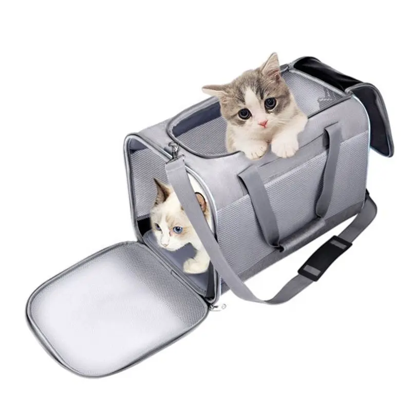 Sac de transport en maille respirant pour animaux de compagnie avec coussin amovible pour chats petits chiens sac de transport de voyage pour chiots portable approuvé par la compagnie aérienne