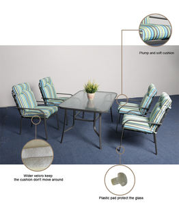 Juego de 5 Sillas Giratorias de Aluminio Modernas para Exteriores y Mesa para Uso en Villas y Parques - Product Image 2