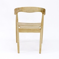 Chaise de salle à manger en bois massif, chaise à dossier ouvert en forme de cercle, chaise d'appoint en bois de caoutchouc massif non fini pour la maison et la cuisine