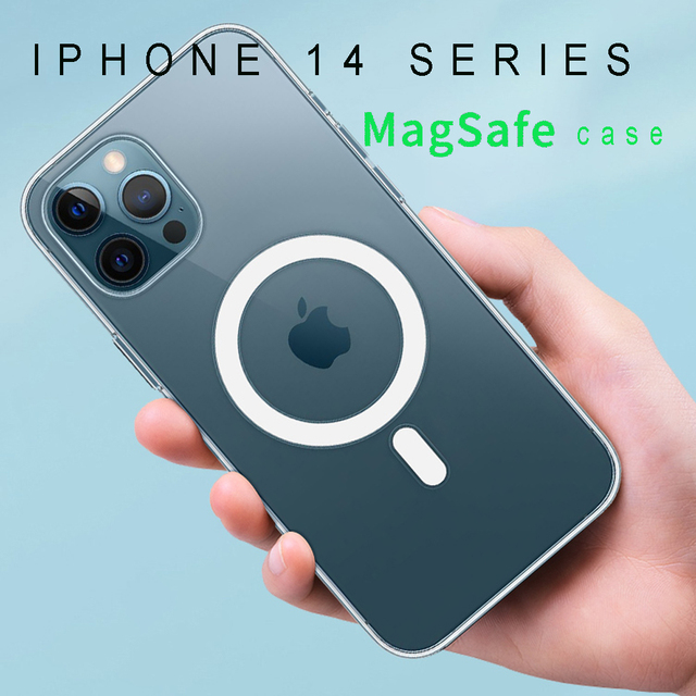 2022 New TPU Plus PC Transparent Magnetic Phone Case Compatible with IPhone14 Series