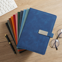 Carnet de notes professionnel A5 personnalisé en PU, ensemble cadeau avec reliure cousue, 100 feuilles, stylo métallique, boucle magnétique, journal intime, logo, pour bureau et entreprise