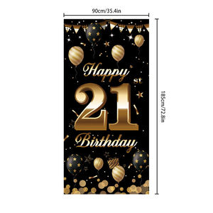 30e 40e 50e noir or joyeux <span class=keywords><strong>anniversaire</strong></span> porte couverture <span class=keywords><strong>anniversaire</strong></span> porche décoration rideau maison thème fête décoration porte couplets - Product Image 4