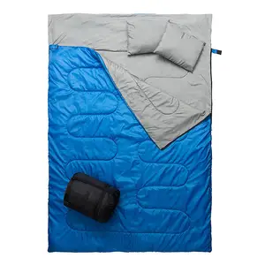 उच्च गुणवत्ता की सस्ती कीमत आरामदायक 3-4 सीज़न 2 व्यक्ति पोर्टेबल आउटडोर शिविर सोते हुए नीला
