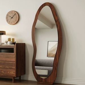 Зеркало напольное в полный рост в форме зеркала для примерки, цвет глубокий орех, настенное, для спальни, прямые поставки с завода - Product Image 3