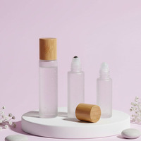 Flacon roll-on vide en verre dépoli de 5 ml et 10 ml pour parfum et huile, avec bille en bambou, emballage cosmétique