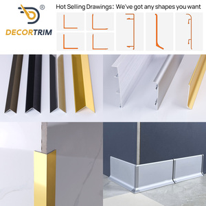 Profilés muraux en aluminium <span class=keywords><strong>noir</strong></span> sur mesure DECORTRIM, protection d'angle mural, garde-coin en métal - Product Image 2