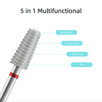HYTOOS Mini 5 en 1 Embouts de ponceuse à ongles coniques de 10 mm pour ongles, Embouts professionnels en carbure de sécurité pour le retrait du gel acrylique