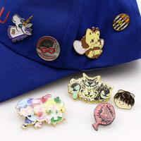Épingle en émail dur souple en métal plaqué or anime Épingles en émail personnalisées pour vêtements et chapeaux