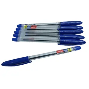 Long writing length smooth feeling office school use ball point pen plastic 50pcs solid color per box custom logo ball pen