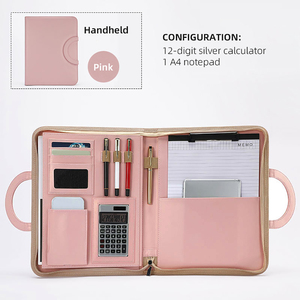 Cremallera Oficina Presentación Regalo Documento <span class=keywords><strong>Carpeta</strong></span> de archivos PU Cuero Negocios A4 Cartera - Product Image 3