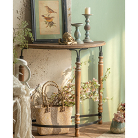 Campagne française artistique industriel rustique fer rétro bureau à domicile console tables d'affichage en bois contemporaines