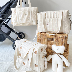 IBaifei OEM Mamá Bolso <span class=keywords><strong>de</strong></span> un solo hombro Cremallera Bordado Lindo Oso Imprimir Multifunción Mamá Bolsa Salida Cochecito <span class=keywords><strong>de</strong></span> bebé Bolsas <span class=keywords><strong>de</strong></span> pañales - Product Image 3